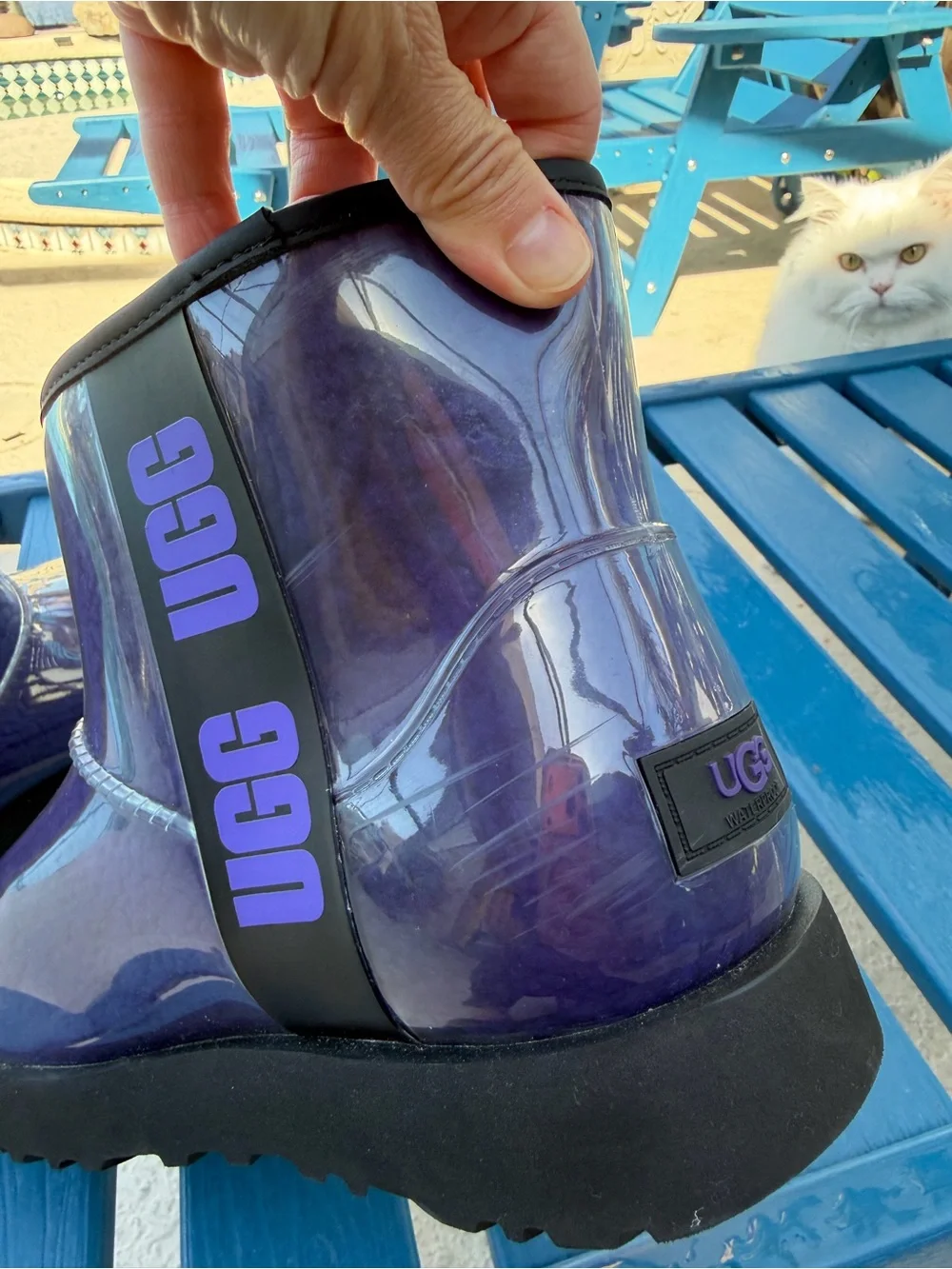 UGG Kids Purple Glossy Short Rain Boots